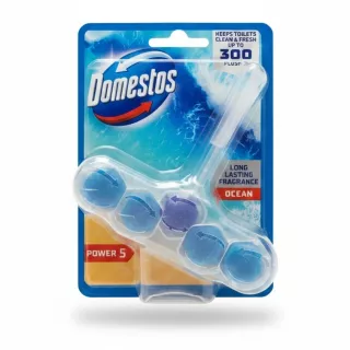 Domestos Power 5 Ocean Toilet Block packaging front view