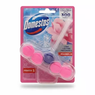 Domestos Power 5 Magnolia Toilet Block packaging front view