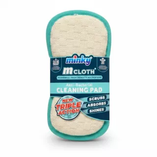 Minky Anti-Bacterial Cleaning Pad front view wrapped in packaging