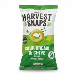 Harvest Snaps Sour Cream & Chive Lentil Rings front packaging