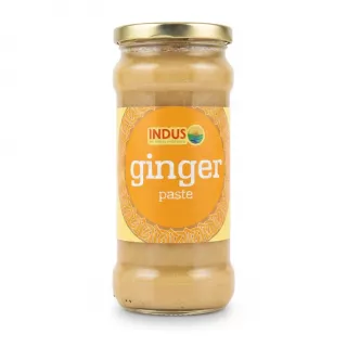 Jar of Indus brand ginger paste with orange label