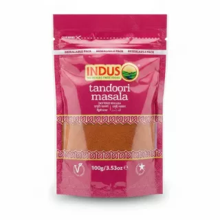 Indus brand Tandoori Masala spice blend in a 100g resealable packet
