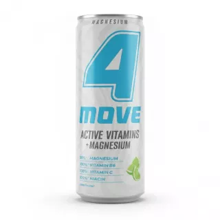 Can of 4MOVE Active Vitamins and Magnesium lime flavoured drink