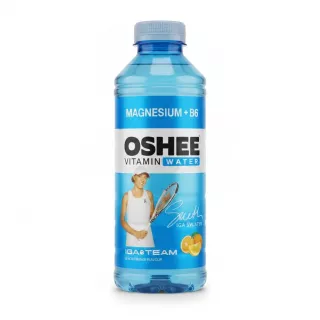 Front view of OSHEE Vitamin Water Magnesium + B6 in lemon-orange flavour 555ml bottle