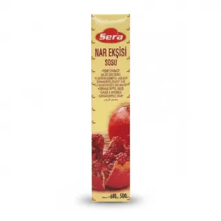 Sera brand pomegranate salad dressing box showing front with pomegranate image