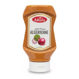 Bottle of Amara Algerienne Sauce front label