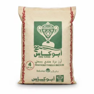 4kg bag of Abu Kass Indian Basmati Parboiled Rice front view