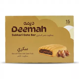 Enhanced Front packaging of Deemah Sukkari Date Bar 15 Packets
