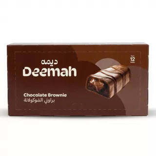 Enhanced Deemah Chocolate Brownie 12 Pack box on store counter