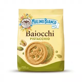 Enhanced Mulino Bianco Baiocchi Pistachio Biscuits front packaging