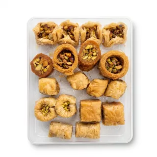 Enhanced Assorted Sweetland Premium Pistachio Baklava Selection in clear packaging