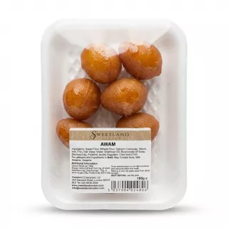 Enhanced Pack of Sweetland Awam traditional sweets in clear plastic packaging