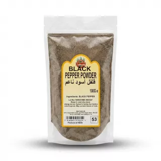 Enhanced 100g Safa Foods Black Pepper Powder in clear resealable pack with label