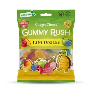 Enhanced Front of CheeryChews Gummy Rush Tiny Turtles gummy sweets pack