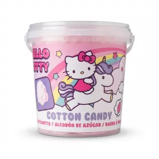 Enhanced Front of Hello Kitty strawberry cotton candy tub with unicorn design