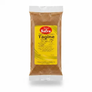 Sofra Red Moroccan Tagine Spice Mix 100g pack on white background