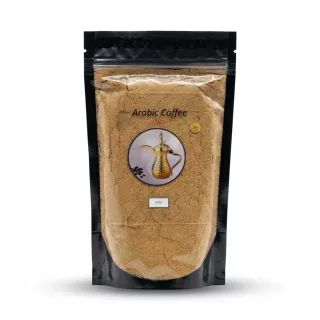 Enhanced Front view of Arabic Coffee Plain 200g resealable pouch