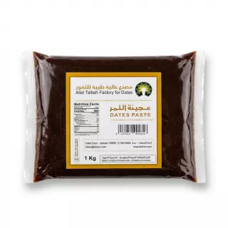 Enhanced A 1kg pack of Aliat Taibah Dates Paste with nutritional label