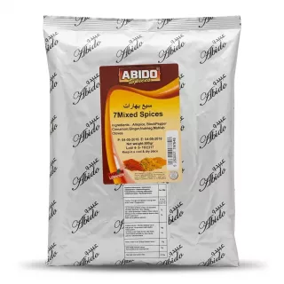 Enhanced Abido 7 Mixed Spices 500g silver foil pack with label and ingredients