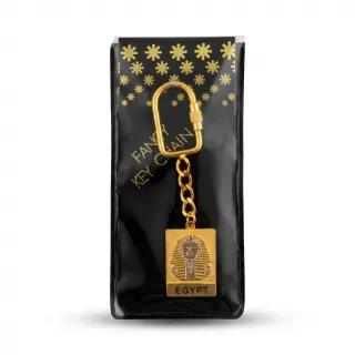 Enhanced Egyptian-themed gold key chain featuring a Pharaoh design and 'EGYPT' text.