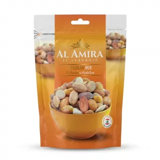 Enhanced Front view of Al Amira Regular Mixed Nuts 300g resealable pouch