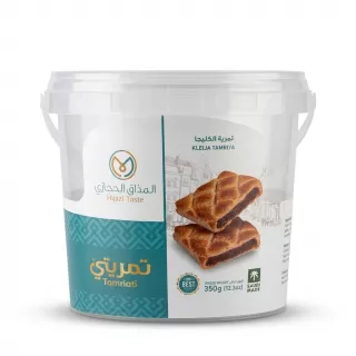 Enhanced Front of Hijazi Taste Tamriati Kleija Tamriya tub showing product and branding