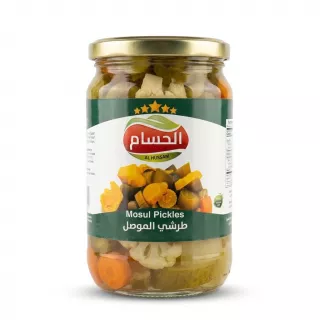 Enhanced Front label of Al Hussam Mosul Pickles jar 900g