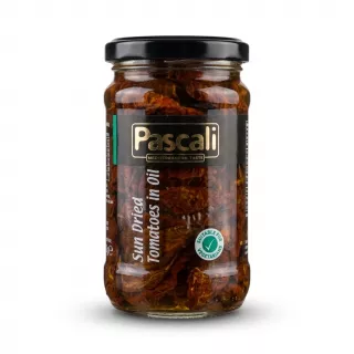 Enhanced Front label of Pascali Sun Dried Tomatoes in Oil jar