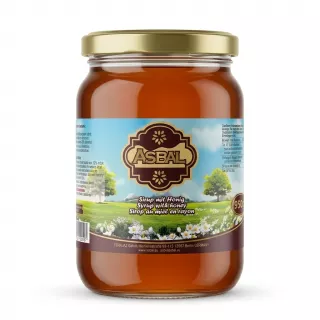 Enhanced Front view of Asbal Syrup With Honey 950g jar