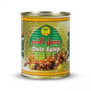 Enhanced Front of SJN Date Syrup tin showing label and branding