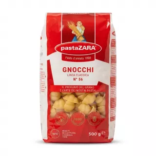 Enhanced Front of Pasta Zara Gnocchi Linea Classica 500g pack on supermarket shelf