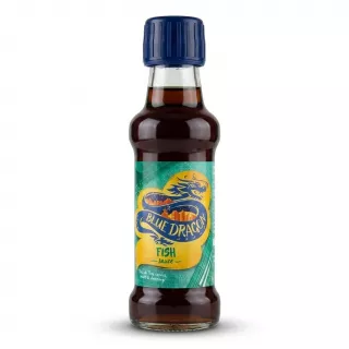 Enhanced Front of Blue Dragon Fish Sauce 150ml bottle held in hand