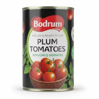 Bodrum brand peeled and ready to eat plum tomatoes in can
