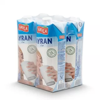 Enhanced Side view of Yayla Ayran multipack on countertop