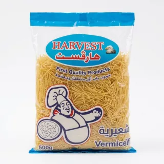 Enhanced Front view of Harvest Vermicelli 500g showing branding and clear packaging