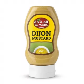 Enhanced Front view of Al Maeda Dijon Mustard 300g bottle