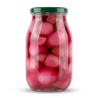 Enhanced Front view of Al Dayaa Fields Pickled Turnips 3700g glass jar
