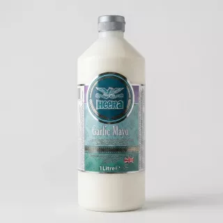 Enhanced Front of Heera Garlic Mayo 1 Litre bottle in shop