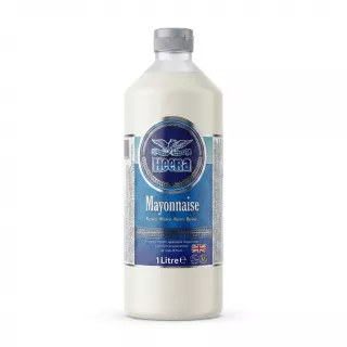 Enhanced Front of Heera Mayonnaise 1 Litre bottle, blue label