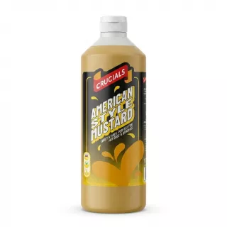 Enhanced Front view of Crucials American Style Mustard 1 Litre bottle