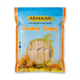Enhanced Front of Armaan Crushed Ginger frozen pack in freezer