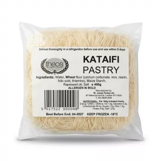 Enhanced Packet of Theos Kataifi Pastry 400g on a countertop