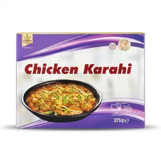 Enhanced Front packaging of Crown Chicken Karahi frozen meal 375g