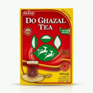 Enhanced Front of Akbar Do Ghazal Pure Ceylon Tea box 500g English