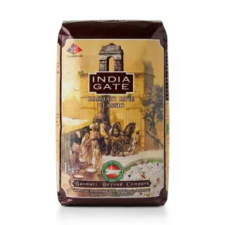 Enhanced Front of India Gate Basmati Rice Classic 1kg bag