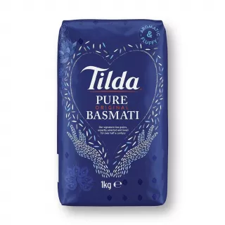 Enhanced Front of Tilda Pure Original Basmati Rice 1kg pack