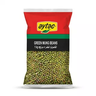 Enhanced Front of Aytac Green Mung Beans 1kg pack