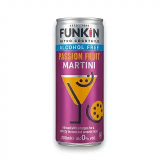 Enhanced Front of Funkin Alcohol Free Passion Fruit Martini 200ml can