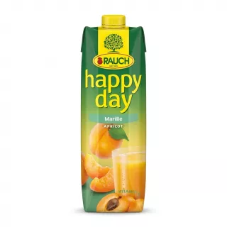Enhanced Front of Rauch Happy Day Marille Apricot Juice 1L carton in hand
