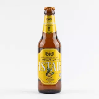 Enhanced Front of Istak Pineapple Non-Alcoholic Malt Beverage 320ml bottle